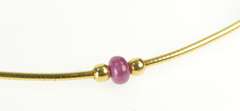 18K Yellow Gold Natural Ruby Beaded Round Cocoon Chain Necklace
