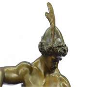 Post Pugnam Picault Bronze Statue on Marble Base Sculpture