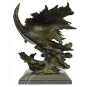American Eagle on Marble Base Bronze Sculpture