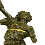Greek Lady Girl Water Jug Vase Bronze Sculpture
