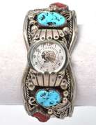 Sterling Silver Turquoise Watch Bracelet
