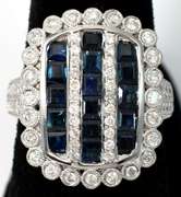Sapphire & Diamond Ring in 14K White Gold