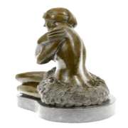 Nude Hawaiian Female on Stone Bronze Sculpture