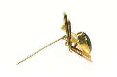 14K Yellow Gold Oval Flourite 1960's Geometric Statement Pin/Brooch