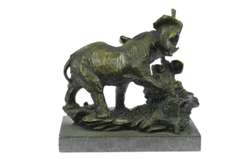 Elephant with Baby Wildlife Bronze Sculpture