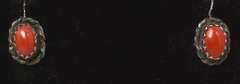 Vintage Sterling Silver Coral Earrings