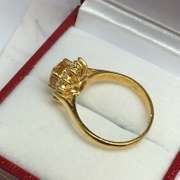 14kt Gold Citrine & Diamond Halo Ring