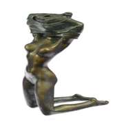 Nude Girl Beneath The Wind Bronze Sculpture