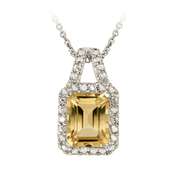 Sterling Silver 2.25ct Citrine and Diamond Accent Necklace
