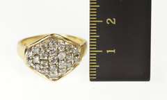 10K Yellow Gold 1.38 Ctw Round Diamond Cluster Statement Ring