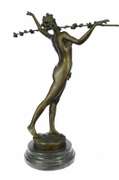 Nymph Calling into Forest Bronze Sculpture