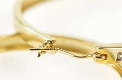 14K Yellow Gold 1.20 Ctw Channel Diamond Inset Fashion Hoop Earrings