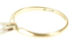 14K Yellow Gold 0.25 Ct Oval Diamond Solitaire Engagement Ring