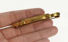 14K Yellow Gold Ornate Jasper Inset Milgrain Decorative Bar Pin/Brooch