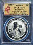 2013 P Australia Kookaburra w/snake First Strike  PCGS MS70