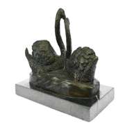 Two Swan Dancing Bronze Sculpture