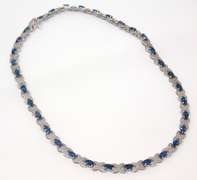 Sterling Silver London Blue Topaz Diamond Accent Necklace