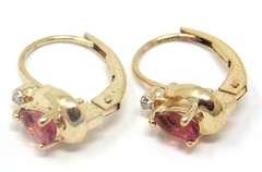 Fancy Pear Pink Tourmaline & Diamond Earrings