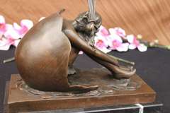 Nude Girl Emerging from Egg Shell Bronze Sculpture