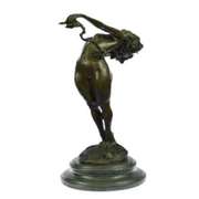 Nude Beauty Stretching Bronze Sculpture