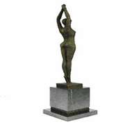 Dancer Bronze Statue on Marble Base Figurine