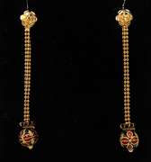 Vibrant Globe Dangle Earrings in 22KT Gold
