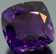 Cushion cut 30.69ct royal purple created Amethyst