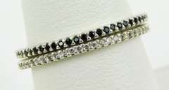 2 Silpada Narrow Sterling CZ Stacking Bands, 8.25