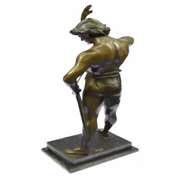 Post Pugnam Picault Bronze Statue on Marble Base Sculpture