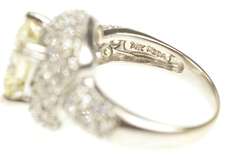 14K White Gold Cushion Yellow Pave Halo Travel Engagement Ring