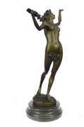Nymph Calling into Forest Bronze Sculpture
