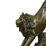 Jumping Lion Animal Edition Bronze Sculpture