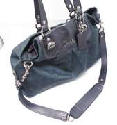 Coach Navy Canvas Monogram Bag