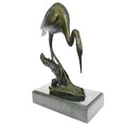 Crane Bird Bronze Sculpture