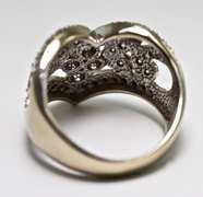 Contemporary Lacy 14K Diamond  V-Shaped  Ring