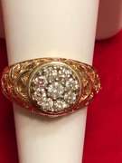 Men's 14k diamond cluster ring