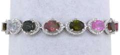 Gorgeous Tourmaline & Diamond Necklace in Sterling Silver