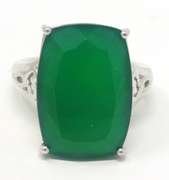 Green Gemstone Sterling Silver Ring