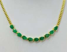 6.0 Carat Emerald Necklace in 18kt Solid Yellow Gold