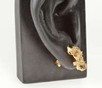 18K Yellow Gold Ornate Cubic Zirconia Encrusted Statement Earrings