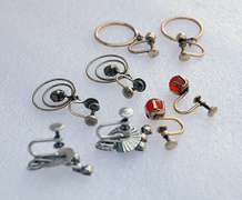 Yellow and White 12K Gold Filled Screw Back Earrings 4 Pairs Lot