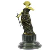 Young Woman With Sword Bronze Statue