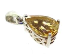 Sterling Silver Two Set Of White Topaz and Citrine p[endants