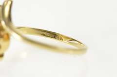 14K Yellow Gold Three Stone Natural Oval Opal Bypass Ring