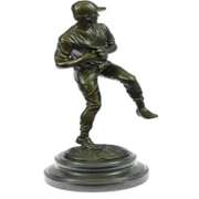 Bronze Sculpture Baseball Lover Marble Base Statue Gift Pitcher Major League Trophy