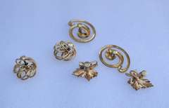 Vintage 12K Gold Filled Screw Back Earrings, 3 Pair Lot
