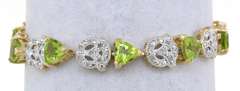 Incredible Peridot & Diamond Bracelet in Vermeil