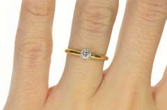 14K Yellow Gold 0.25 Ct Diamond Classic 1950's Engagement Ring