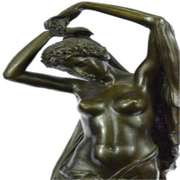 Woman with Grapes Bronze Statue