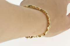 14K Yellow Gold Curved Invisible Diamond Encrusted Tennis Bracelet